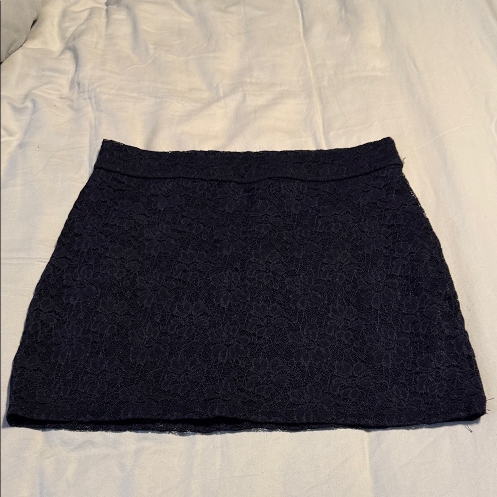 Forever 21 Dark Blue Lace Mini Skirt